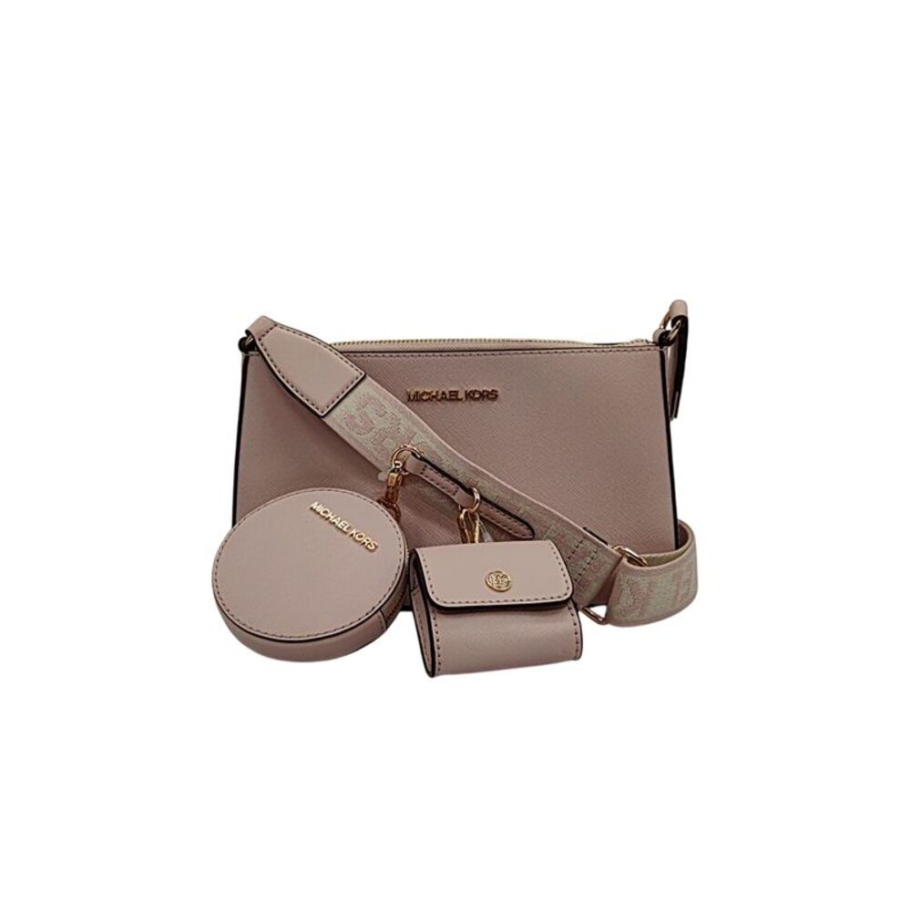 Michael Kors Blush Pink Crossbody Trio with Strap and Pouch